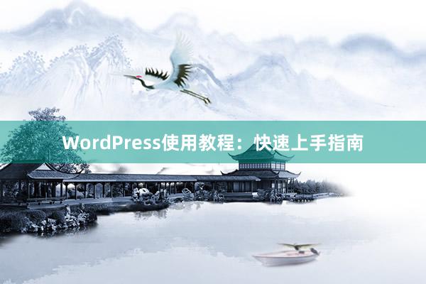 WordPress使用教程：快速上手指南